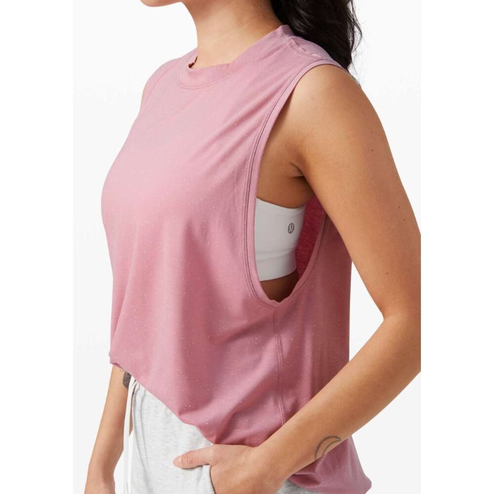 6546 - LULULEMON All Yours Boyfriend Tank Pink Taupe Sz 6 (Oversized)